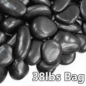38lbs Black River Rocks, 2-3 inch Polished Pebbles for Plants, Vase Filler, Aquarium, Landscaping, Indoor/Outdoor Decor 38lbs Black River Rocks, 2-3 inch Polished Pebbles for Plants, Vase Filler, Aquarium, Landscaping, Indoor/Outdoor Decor